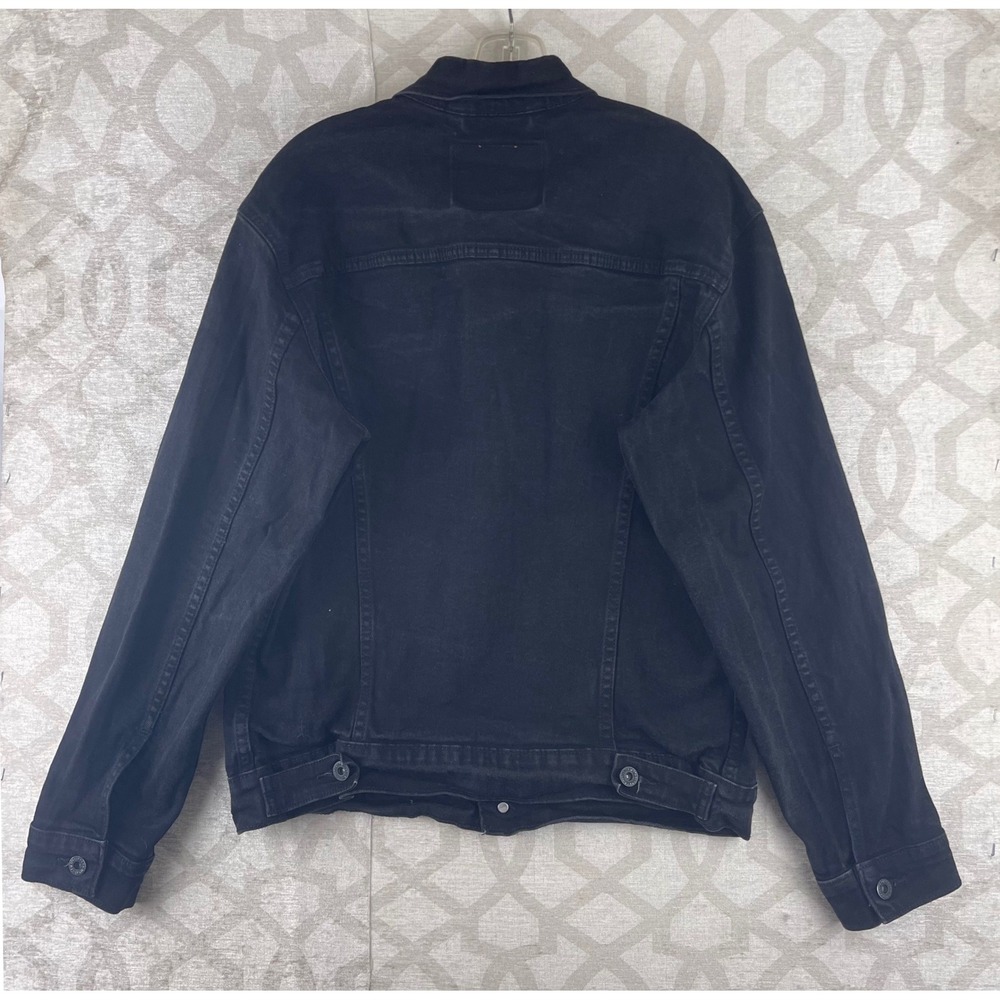 Levis Trucker Jacket Mens M Black Stretch Denim Outerwear - Picture 2 of 9